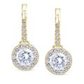 Auriya 14K Yellow Gold 1 2Ct To 2Ct Tdw Round Halo Diamond Dangle Earrings