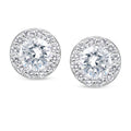 Auriya 14K White Gold Round Diamond Halo Stud Earrings