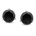 Auriya 1 2Ct To 4Ct Tw Round Black Diamond Stud Earrings 14K White Gold 3 Prong Martini