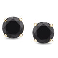 Auriya 1 2Ct To 4Ct Tw Round Black Diamond Stud Earrings 14K Yellow Gold