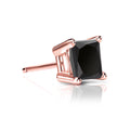 Auriya 14K Gold 1 2Ct Tdw Princess Cut Single Stud 1 Black Diamond Earring