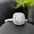 Auriya 1 3 4Ctw Double Halo Asscher Cut Diamond Engagement Ring 14K Gold Gia Certified