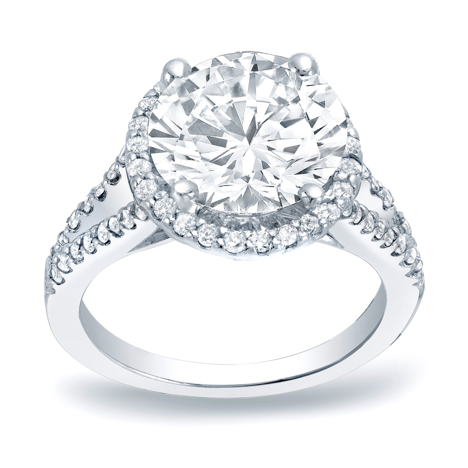 Auriya Platinum 1 3 4Ct Tdw Certified Round Diamond Halo Engagement Ring