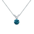 Auriya 14K Gold 1 3Ct Tdw Round Blue Diamond Solitaire Necklace
