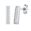 Auriya 1 5Cttw Diamond Bar Stud Earrings 14K Gold
