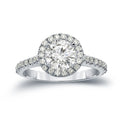 Auriya 1 7 8Ctw Round Diamond Halo Engagement Ring 14K Gold Certified
