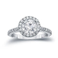 Auriya 1 7 8Ctw Round Diamond Halo Engagement Ring 14K Gold Certified