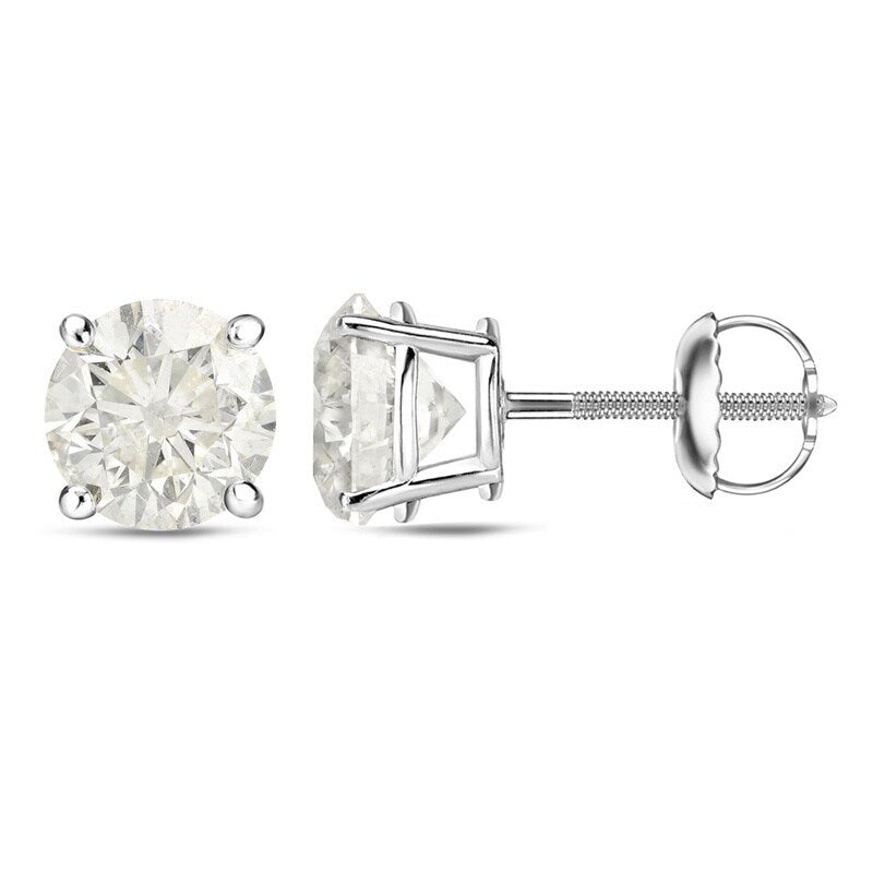 18K Gold 1 To 2 Ct Tdw Certified Round Diamond Earrings By Auriya