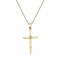 Auriya 10K Gold Diamond Accent Cross Necklace I J I2 I3