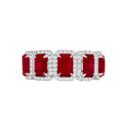 Auriya 14K Gold 1 2 Way Ring Band Lab Grown Diamond Ruby 0.34Ctw Lab Grown Diamond 3.03Ctw Ruby