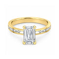 Auriya 14K Gold Baguette Channel Emerald Diamond Engagement Ring 1.00 5.00Ct. Tw. F G Vs