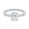 Auriya 14K Gold Baguette Channel Oval Diamond Engagement Ring 1.00 5.00Ct. Tw. F G Vs