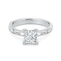 Auriya 14K Gold Baguette Channel Princess Diamond Engagement Ring 1.00 5.00Ct. Tw. F G Vs