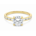 Auriya 14K Gold Baguette Channel Round Diamond Engagement Ring 1.00 5.00Ct. Tw. F G Vs