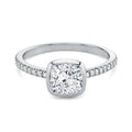 Auriya 14K Gold Bezel Cushion Diamond Engagement Ring 1.00 5.00Ct. Tw. F G Vs