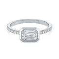 Auriya 14K Gold Bezel Emerald Diamond Engagement Ring 1.00 5.00Ct. Tw. F G Vs