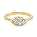 Auriya 14K Gold Bezel Marquise Diamond Engagement Ring 1.00 5.00Ct. Tw. F G Vs