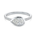 Auriya 14K Gold Bezel Pear Diamond Engagement Ring 1.00 5.00Ct. Tw. F G Vs
