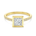 Auriya 14K Gold Bezel Princess Diamond Engagement Ring 1.20 5.32Ct. Tw. F G Vs