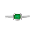 Auriya 14K Gold Emerald Bezel Ring 0.60Ctw