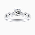 Auriya 14K Gold Lab Grown Diamond Asscher Cut Bezel Vine Engagement Ring 1.05 5.05Ct. Tw. F G Vs