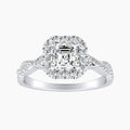 Auriya 14K Gold Lab Grown Diamond Asscher Cut Braided Halo Engagement Ring 1.35 5.35Ct. Tw. F G Vs