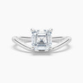 Auriya 14K Gold Lab Grown Diamond Asscher Cut Curved Solitaire Engagement Ring 1.00 5.00Ct. Tw. F G Vs