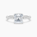 Auriya 14K Gold Lab Grown Diamond Asscher Cut Half Bezel Solitaire Engagement Ring 1.00 5.00Ct. Tw. F G Vs