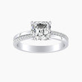 Auriya 14K Gold Lab Grown Diamond Asscher Cut Inverted Double Row Engagement Ring 1.12 5.12Ct. Tw. F G Vs