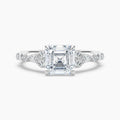 Auriya 14K Gold Lab Grown Diamond Asscher Cut Marquise Round Embrace Engagement Ring 1.19 5.19Ct. Tw. F G Vs