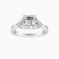 Auriya 14K Gold Lab Grown Diamond Asscher Cut Nature Inspired Split Shank Engagement Ring 1.24 5.24Ct. Tw. F G Vs