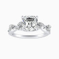 Auriya 14K Gold Lab Grown Diamond Asscher Cut Nature Inspired Twisted Vine Engagement Ring 1.30 5.30Ct. Tw. F G Vs