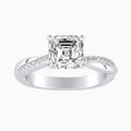 Auriya 14K Gold Lab Grown Diamond Asscher Cut Near Eternity Twist Engagement Ring 1.19 5.19Ct. Tw. F G Vs