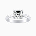 Auriya 14K Gold Lab Grown Diamond Asscher Cut Twisted Solitaire Engagement Ring 1.00 5.00Ct. Tw. F G Vs