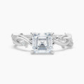Auriya 14K Gold Lab Grown Diamond Asscher Cut Twisted Vine Engagement Ring 1.03 5.03Ct. Tw. F G Vs