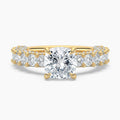 Auriya 14K Gold Lab Grown Diamond Cushion Cut Adorned Crescent Engagement Ring 3.19 7.19Ct. Tw. F G Vs