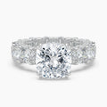 Auriya 14K Gold Lab Grown Diamond Cushion Cut Adorned Round Crescent Eternity Engagement Ring 6.33 10.33Ct. Tw. F G Vs