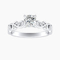 Auriya 14K Gold Lab Grown Diamond Cushion Cut Bezel Vine Engagement Ring 1.05 5.05Ct. Tw. F G Vs