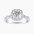 Auriya 14K Gold Lab Grown Diamond Cushion Cut Braided Halo Engagement Ring 1.35 5.35Ct. Tw. F G Vs
