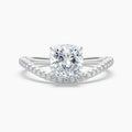 Auriya 14K Gold Lab Grown Diamond Cushion Cut Curved Band Engagement Ring 1.27 5.27Ct. Tw. F G Vs