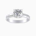 Auriya 14K Gold Lab Grown Diamond Cushion Cut Inverted Double Row Engagement Ring 1.12 5.12Ct. Tw. F G Vs