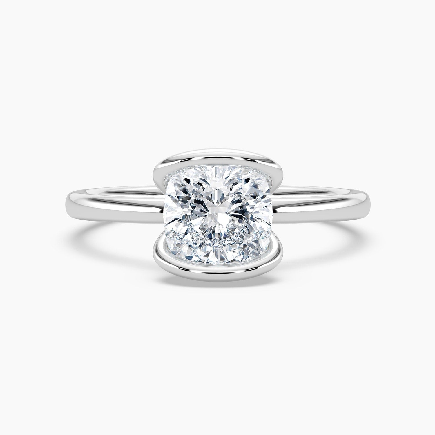 Auriya 14K Gold Lab Grown Diamond Cushion Cut Large Loop Solitaire Engagement Ring 1.00 5.00Ct. Tw. F G Vs