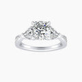 Auriya 14K Gold Lab Grown Diamond Cushion Cut Nature Inspired Split Shank Engagement Ring 1.24 5.24Ct. Tw. F G Vs