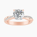 Auriya 14K Gold Lab Grown Diamond Cushion Cut Near Eternity Twist Engagement Ring 1.19 5.19Ct. Tw. F G Vs
