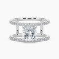 Auriya 14K Gold Lab Grown Diamond Cushion Cut Open Double Band Engagement Ring 1.63 5.63Ct. Tw. F G Vs