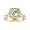 Auriya 14K Gold Lab Grown Diamond Cushion Cut Three Sided Halo Engagement Ring 2.27 6.27Ct. Tw. F G Vs