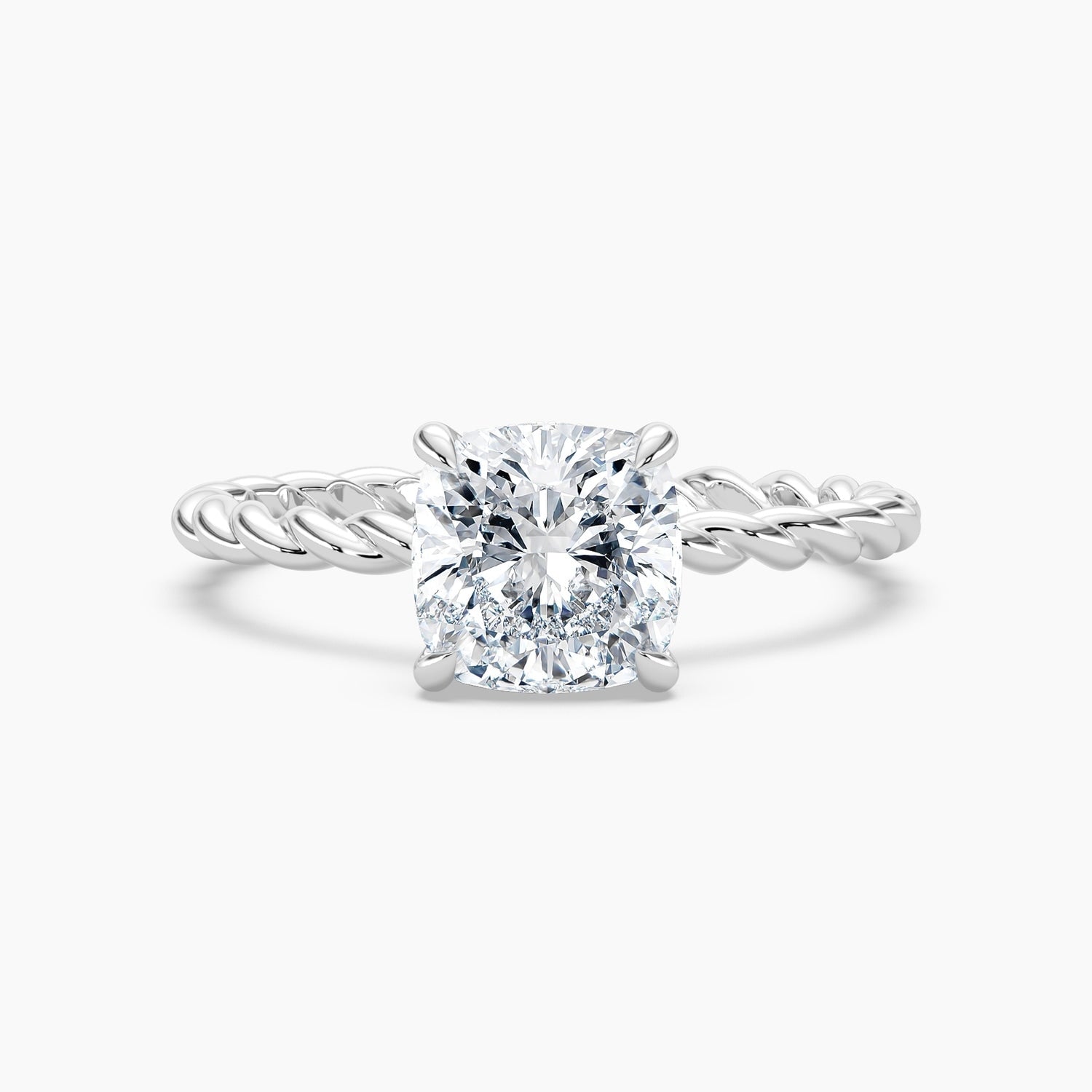 Auriya 14K Gold Lab Grown Diamond Cushion Cut Twisted Hidden Halo Engagement Ring 1.04 5.04Ct. Tw. F G Vs