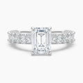 Auriya 14K Gold Lab Grown Diamond Emerald Cut Adorned Crescent Engagement Ring 3.19 7.19Ct. Tw. F G Vs