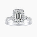 Auriya 14K Gold Lab Grown Diamond Emerald Cut Braided Halo Engagement Ring 1.35 5.35Ct. Tw. F G Vs