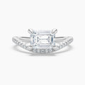 Auriya 14K Gold Lab Grown Diamond Emerald Cut Curved Band Engagement Ring 1.27 5.27Ct. Tw. F G Vs